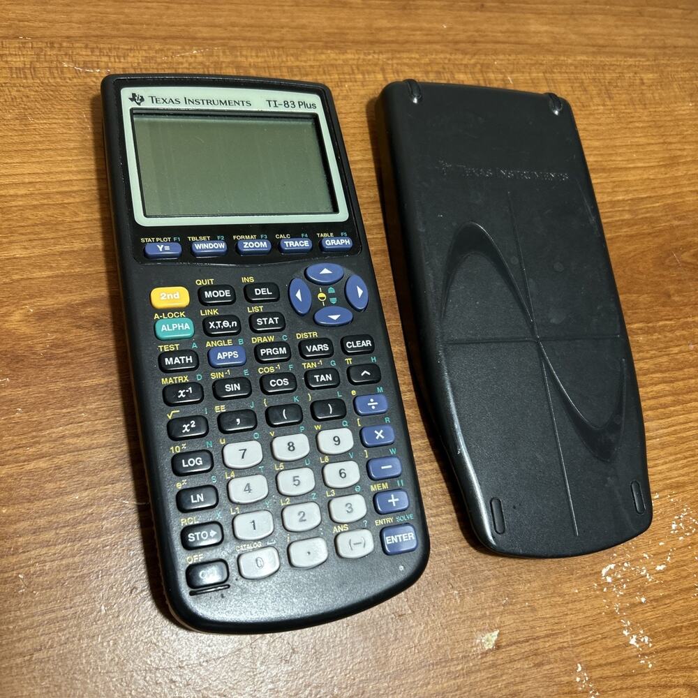 Texas Instruments TI-83 Plus Graphing Calculator WITH Cover Tested Working.
